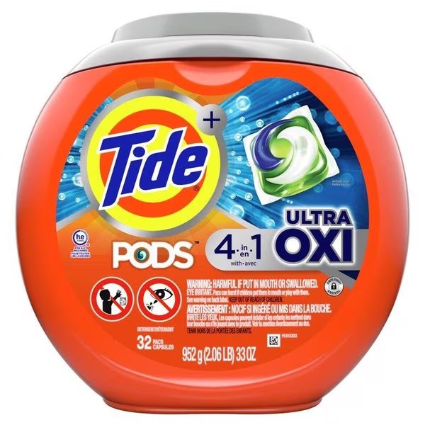 Tide Ultra Oxi Original Scent Laundry Detergent Pod 32 pk, 9 Elements, Mfr#: 75073